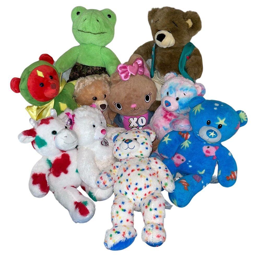 Set Of 10 Build A Bear Plush Kabu Paulette Twinkle Toes‎ Green Frog Marvel Etc